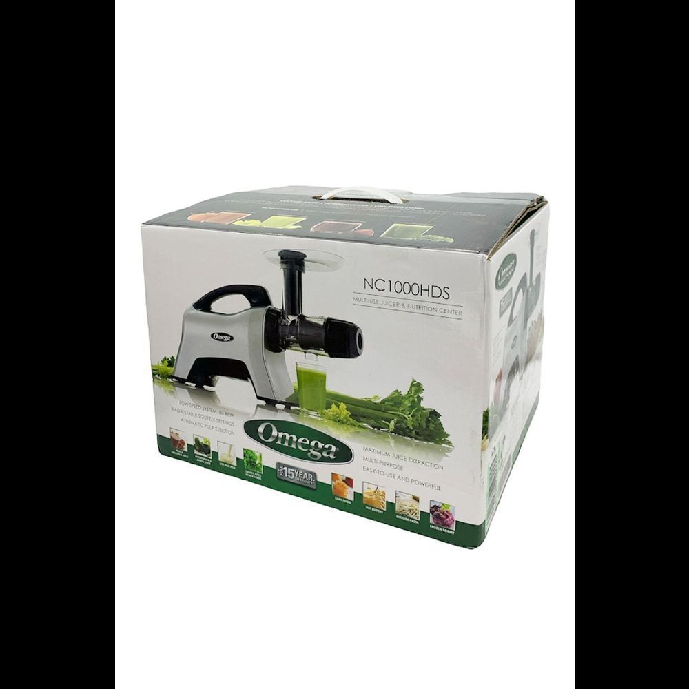 Omega NC1000HDS Horizontal Masticating Juicer Nutrition Center Silver